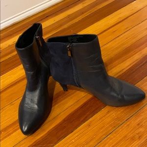 Alfani Navy leather and suede bootie